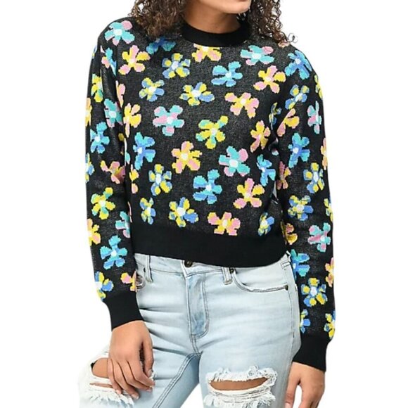 aLaB Floral Crop Sweater Medium - Picture 1 of 4